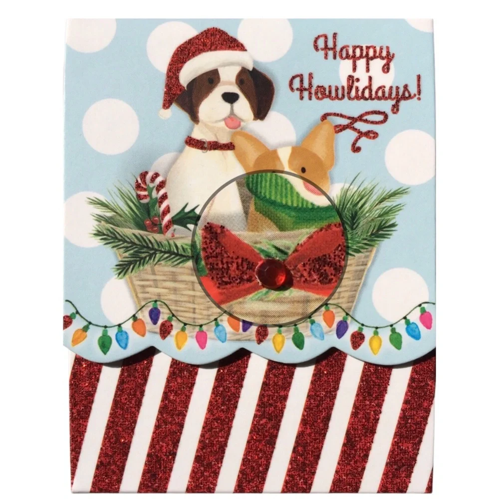 Molly & Rex Embellished Mini Dog Pocket Notepad ~ Happy Howlidays (61593)